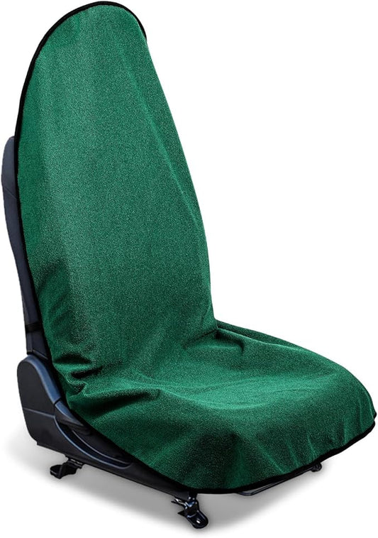 Waterproof Sweating Car Seat Cover for Post Gym Workout, Running, Swimming, Beach and Hiking, Universal Fit Non-Slip Bucket Seat Protector for Cars SUV Trucks, Machine Washable (Green)