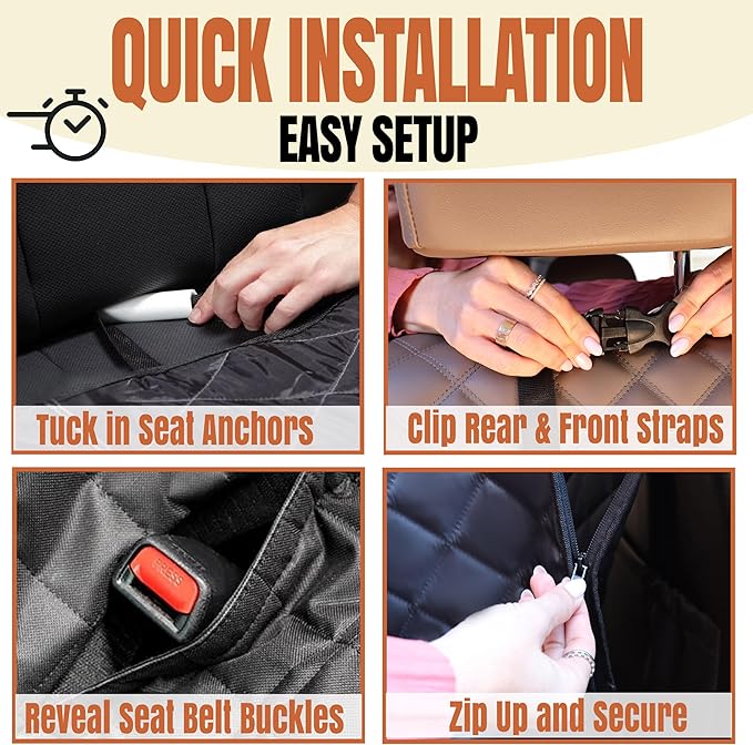 Back Seat Extender for Dogs, Hard Bottom Car Seat Cover for Dogs. Hammock Style, Large Space, Holds 420lbs, Sturdy, Waterproof for Car, SUV, Truck (Gray)