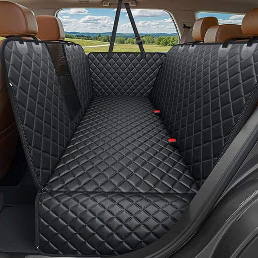 URPOWER 4 in 1 Dog Car Seat Cover for Back Seat, Waterproof Dog Hammock with Mesh Window and Side Flap Pet Car Seat Protector Dogs Backseat Cover for Full Size Trucks