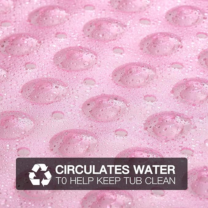 YINENN Bath and Shower Safety Mats 40x16 inch, Non Slip with Suction Cups for Bathroom Stall and Tub Floor, Extra Large and Machine Washable, Drain Holes Keep Bathtub Clean, Light Pink