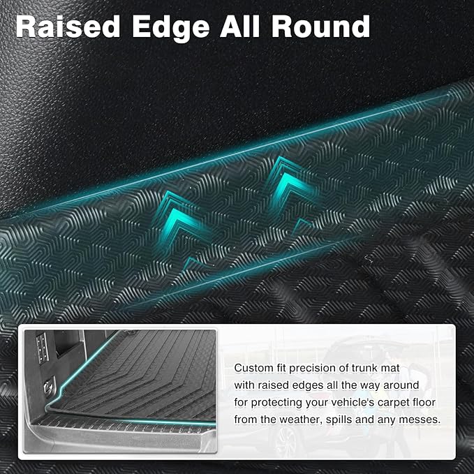 Mixsuper Cargo Liner for Ford Expedition Max/Lincoln Navigator L 2018-2024, All Weather Cargo Mat Rear Trunk Liner Behind The 3rd Row Seats Black