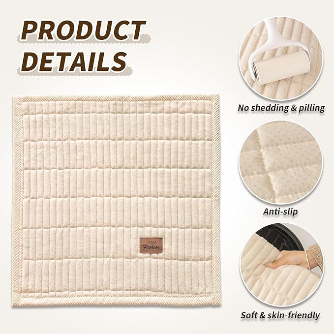 PJLZJFBY Couch Covers for Dogs, Velvet Dog Couch Cover, Pet Couchs Covers for Backrest & Armrest, Couchs Protector for Dogs, Sofa Cover for Pets Washable(1PC,Beige White,27.5"×27.5",Single Seater)