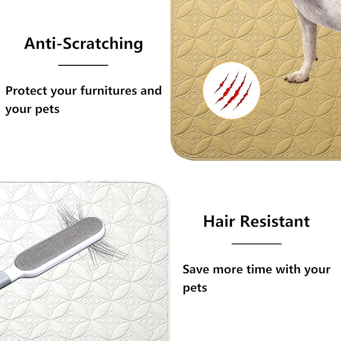 Waterproof Dog Blanket, 82x102 inches Pet Couch Covers for Sofa, Bed Furniture Protector from Dogs Washable and Reversible-Sand+Cream