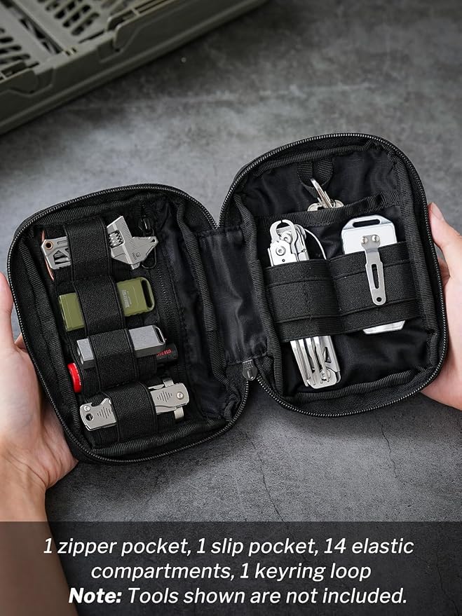 VIPERADE VE30 Molle Pouches Small EDC Pouch,Compact Belt Pouch for Men,EDC Pouch Pocket Organiser with Patches Area,Adjustable Molle Backpack Pack Pocket for Camping Bush Craft/Hiking/Traveling