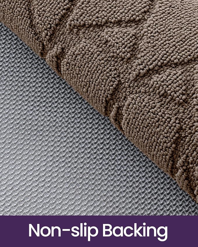 DEXI Front Entryway Door Mat Non Slip 32x48, Washable Inside Entry Way Mats Low Profile Entrance, Welcome Dirt Trapper Doormat Thin for House Floor Home Porter Hall Backdoor Area, Beige