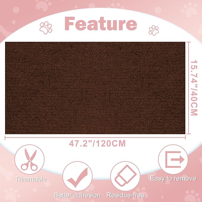 ENONCI Cat Scratcher Pad,47.2"x15.8" Scratching Mat,Trimmable Anti Scratch Bed Couch Wall Corner Furniture Protector from Cat Claws,Easy Use for Cat Carpet/Door