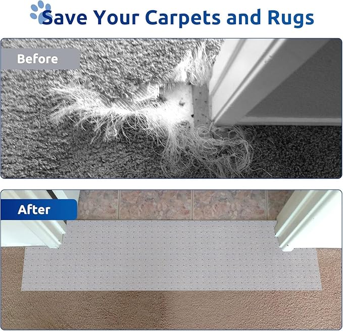 Cat Scratch Carpet Protector Mat for Furniture Plastic Floor Shield Non-Slip Door Mat for Pets Cat Scratch Pad Carpet Protector for Pets Furniture Protector from Cats Scratching - Cut to Size 3.28FT