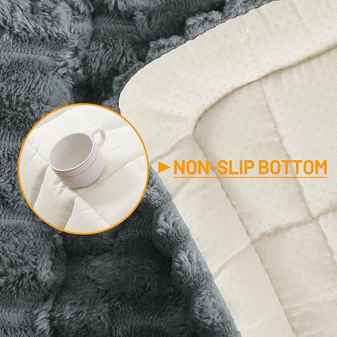 Smiry Pet Couch Cover for 3 Cushion Sofa, Non-Slip Fuzzy Couch Cover for Dogs Washable, Thick Soft Sofa Slipcovers Cushion Protector Pet Friendly (Dark Grey, 27.6" x 82.7")