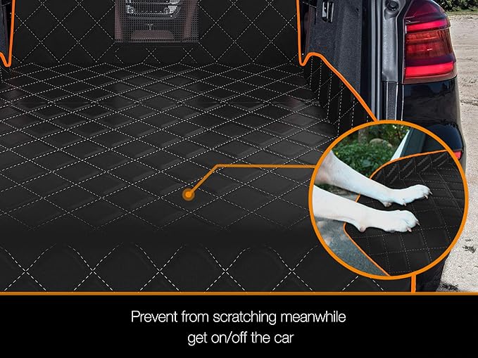 SUV Cargo Liner for Dogs, Waterproof Dog Cargo Cover with Bumper Flap Protection Durable Toyota Rav4 Trunk Mat for Pets Keep Your Vehicle Trunk Clean Universal Fit SUV Car Seat Cover