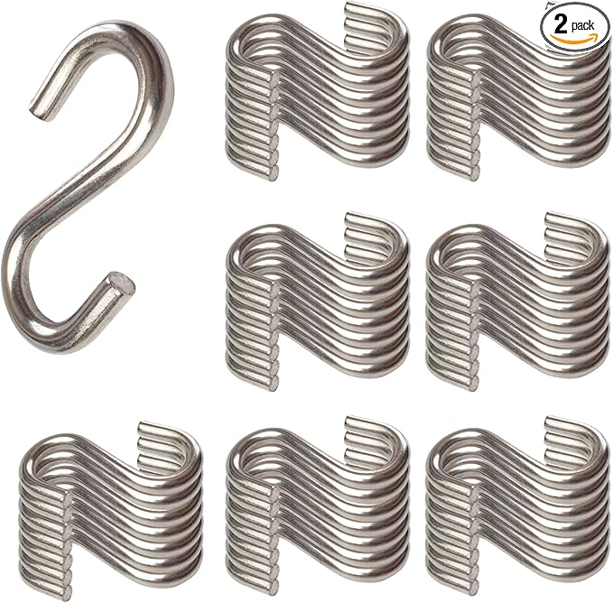 304 Stainless Steel S Hook, S Hook Metal Hanging Practical Hook Connecting Hook for Item Hanging (Dia:2/25in(2mm)-50PCS)