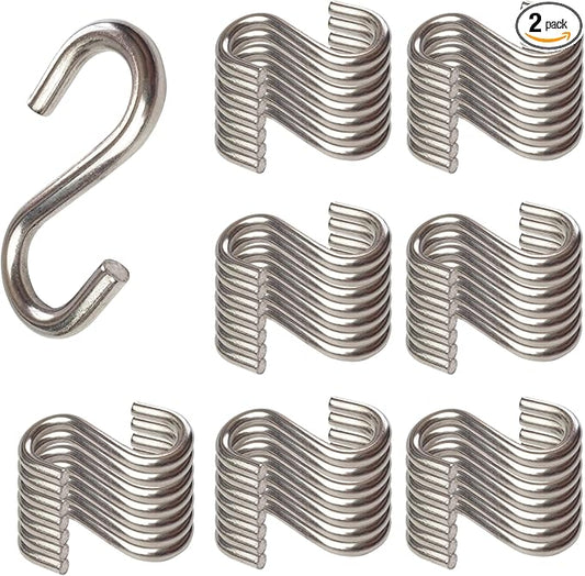 304 Stainless Steel S Hook, S Hook Metal Hanging Practical Hook Connecting Hook for Item Hanging (Dia:2/25in(2mm)-50PCS)