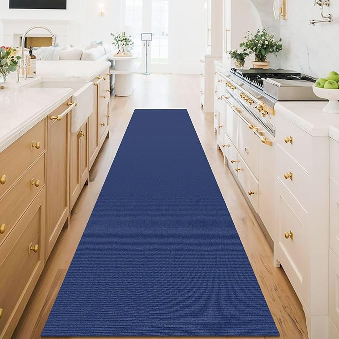 KOZYFLY Washable Runner Rug 3x16 ft Hallway Kitchen Runner Rugs with Rubber Backing Bobo Non Slip Entryway Runner Indoor, Long Carpet Runners for Hall Kitchen Entryway, Royal Blue