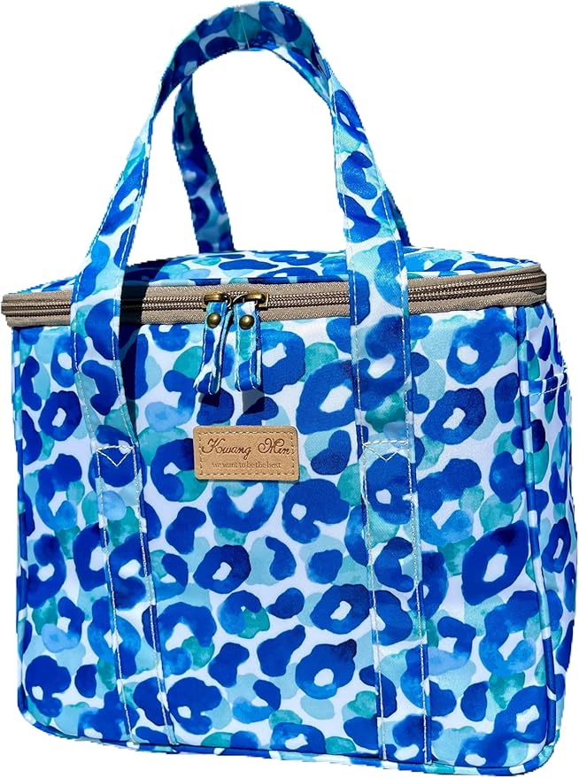 Kwang Min Insulated Insulated Cooler Bag,Reusable Large Lunch Bag for Women, Great for Outdoors,Camping,Party,Premium Quality,Adjustable Strap,Foldable