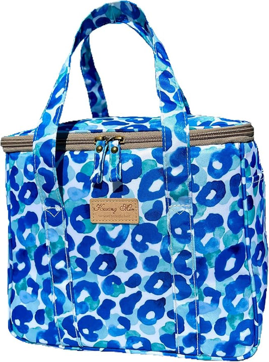 Kwang Min Insulated Insulated Cooler Bag,Reusable Large Lunch Bag for Women, Great for Outdoors,Camping,Party,Premium Quality,Adjustable Strap,Foldable