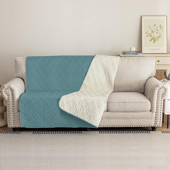 2026 Waterproof Bed Sofa Blanket (52"x82") Comfy Couch Sofa Mat for Dog Pets with Anti-Slip Back, Universal Incontinence Lightweight Liner Pad for Furniture Car Picnic etc Durable Washable, Lake Blue