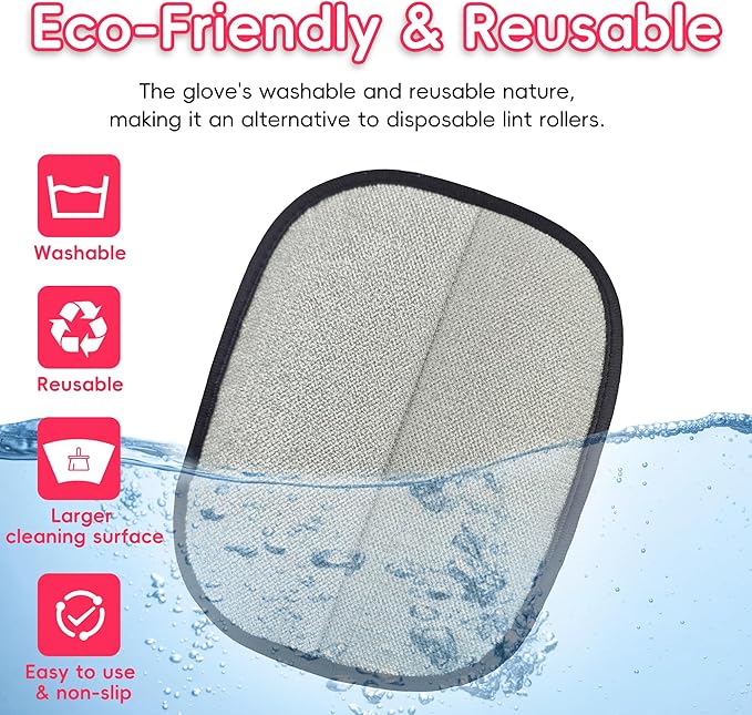 Pet Hair Removal Glove, Magic Brush Electrostatic Mitt, Pet Hair Remover Tool for Dog & Cat, Reusable Pet Hair Gloves Pet Grooming Needs, Fur Remover for Couch, Clothing, Carpet & Car Seat