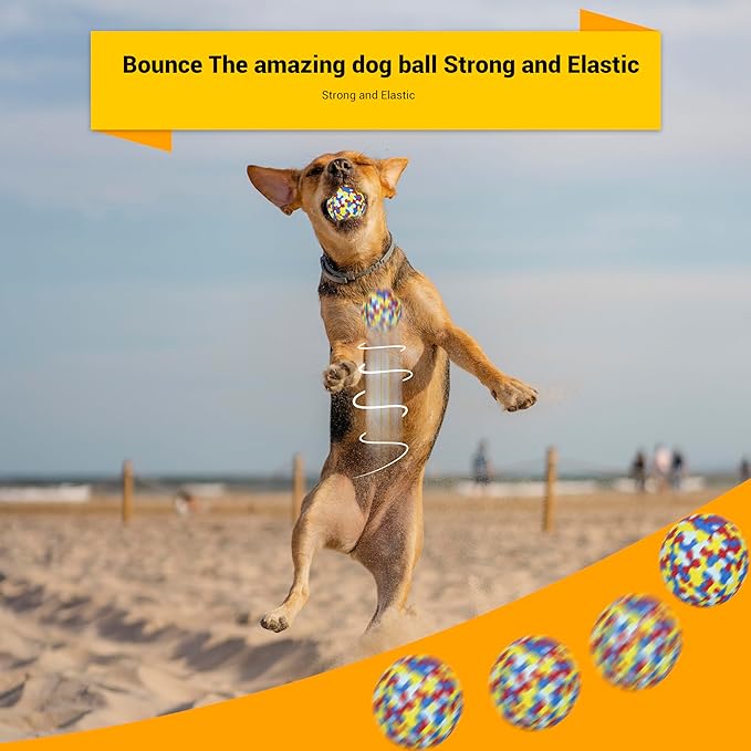 Dog Balls Toys for Aggressive Chewers, Indestructible Durable Bouncy Floating Balls for Dogs to Fetch, Durable Solid Rubber Ball for Training Dog(2 Pack)