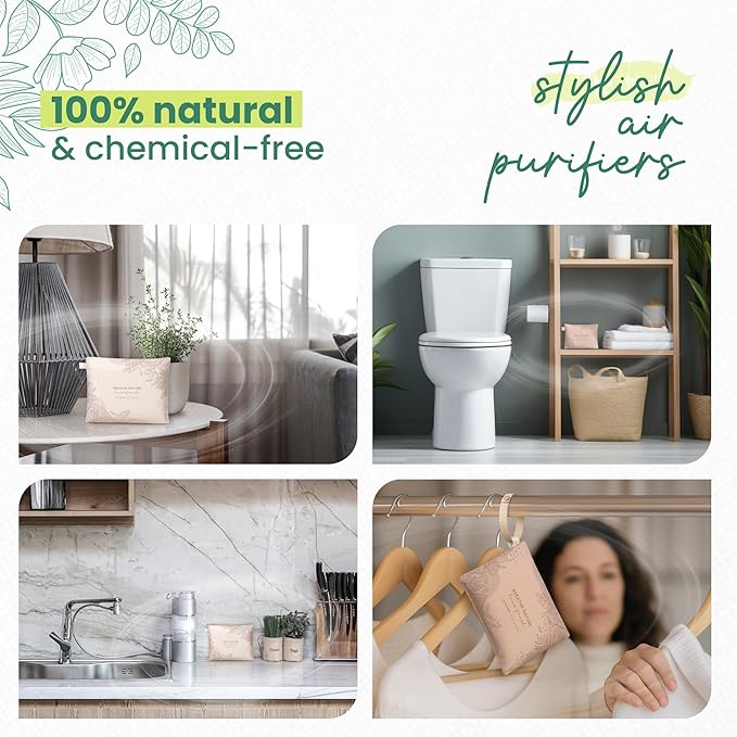 Roonin Activated Charcoal Odor Absorber For Home - Car Odor Remover - Home Deodorizer Odor Eliminator For Car Strong Odors - Activated Charcoal Bags - Closet Deodorizer (4-pack)