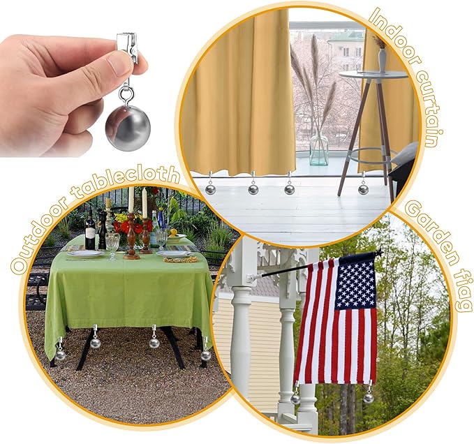 Tablecloth Flags Weights, Stabilizing Tablecloth Flags Down, Clip Weights on Other Fabrics for Camping Picnic Travel Party, Useful Fixed Fabric Tools at Outside Events, 10 Pack