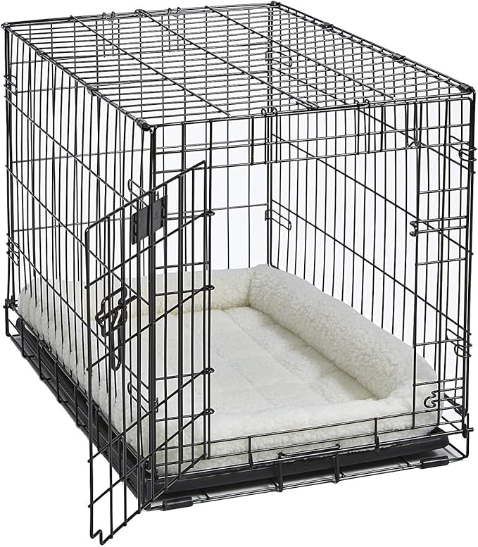 MidWest Homes for Pets QuietTime Dog Bed - White Fleece Bolster, Ultra-Soft and Machine Washable, Fits 48-Inch Crates and Carriers, for Extra-Large Breed Dogs