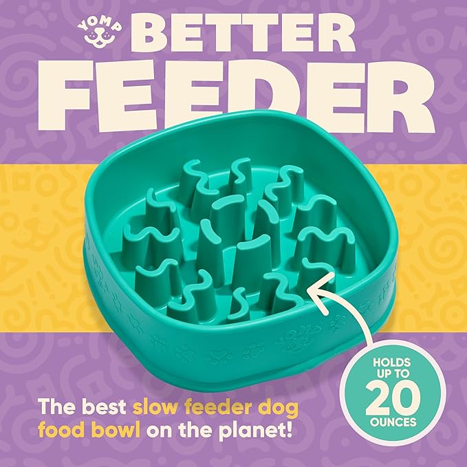 Yomp BetterFeeder Puzzle Slow Feeder Dog Bowl – Interactive, Weighted Silicone Dog Bowl, BPA & Phthalate Free, Spill-Proof, Non-Slip, Pet-Safe, Non-Toxic, Textured, Dishwasher Safe
