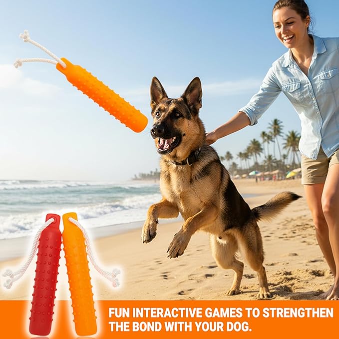 Dog Float Toy - Interactive Training Bumper & Fetching Retrieving Dog Water Toys Dummy Outdoor - Lightweight for Float on the Water Pool Fetch Rope Dog Toys for Small, Medium, Large Dogs