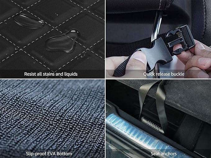 SUV Cargo Liner for Dogs, Waterproof Dog Cargo Cover with Bumper Flap Protection Durable Toyota Rav4 Trunk Mat for Pets Keep Your Vehicle Trunk Clean Universal Fit SUV Car Seat Cover