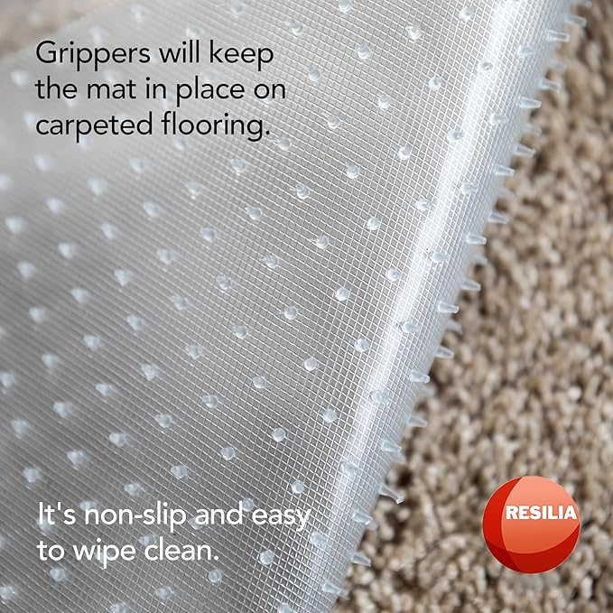 Pet Carpet Protector - Doorway Damage Deterrent and Scratch-Stopper for Cats, Dogs, and Pets, Heavy-Duty PVC Runner, Cut to Fit, Clear, 30 Inches x 48 Inches, Made in The USA