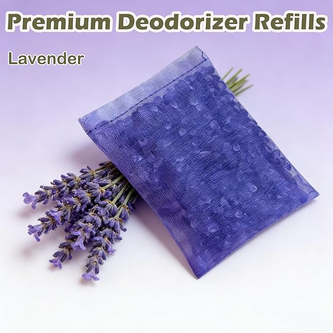 12 Pack Litter Box Deodorizer Refills for Whisker OdorTrap Pod, Odor Filters for Traditional Litter Boxes (Lavender)