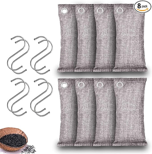 Activated Charcoal Odor Absorber, Odor Eliminator for Strong Odor,Coconut Shell Charcoal Air Purifying Bags for Home Car Closet Pet, Smoke Room Deodorizer