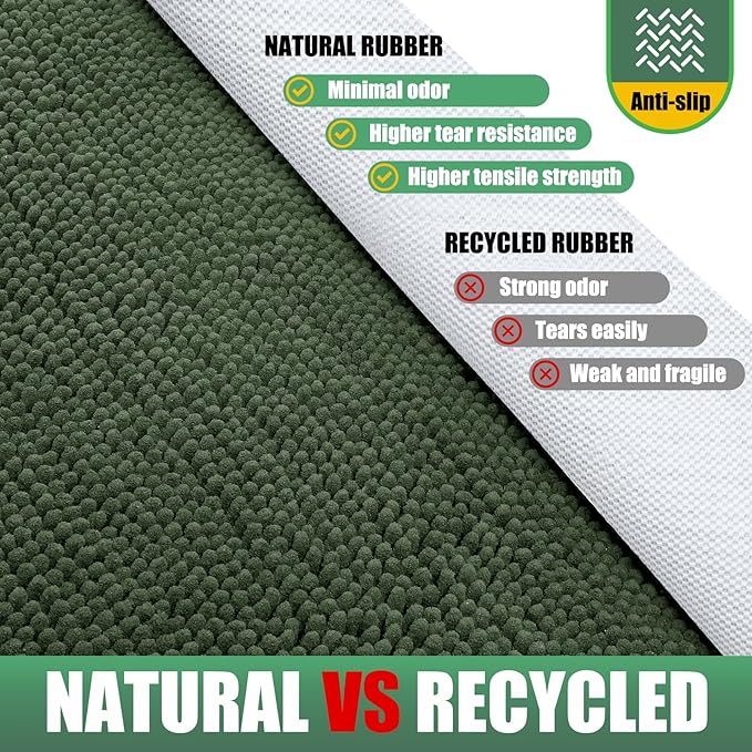 IM HOME Chenille Absorbent Outdoor Doormat 30" x 20", Washable Muddy Door Mats for Dog Non Slip Indoor Doormat Dog Mat for Muddy Paw Front Inside Doormats for Entryway Olive
