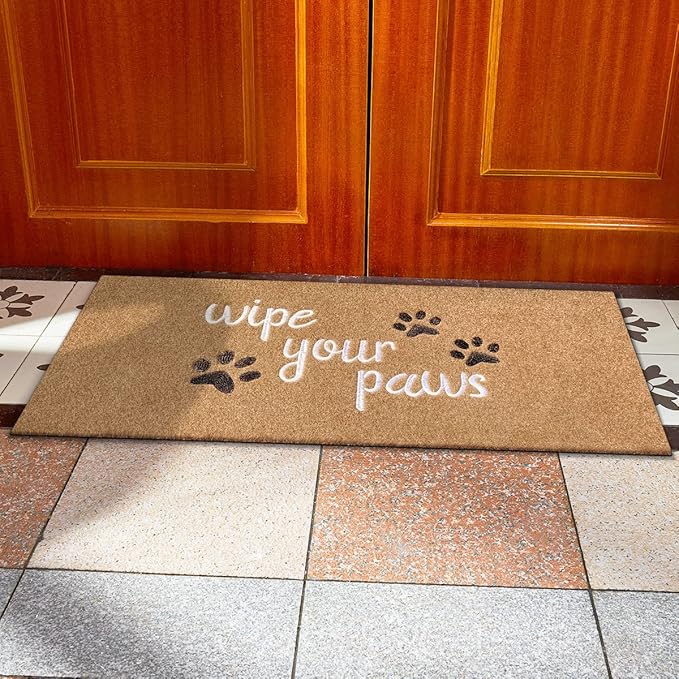 Large Front Door Mat Welcome Door Mats for Entrance Doormat Floor Mat, Durable Non Slip Rubber Entryway Door Mat, Wipe Your Paws Funny Mat for Front Door Doormat 18"x47" Brown