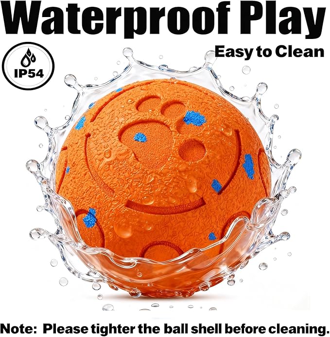 Dog Balls: Interactive Dog Ball, Self-Moving Dog Toy with Auto-Rolling & Bouncing, E-TPU Material, IP54 Waterproof, Motion-Activated, for Small/Medium/Large Dogs (Orange)
