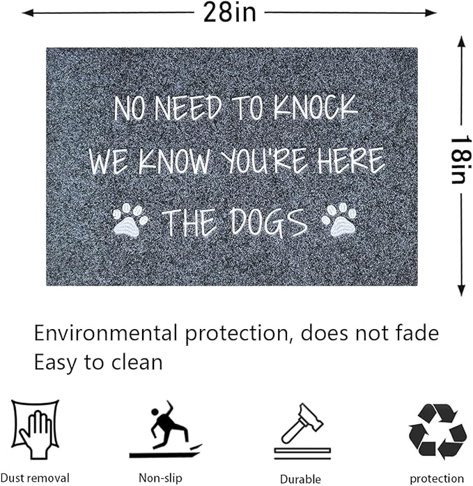 Funny Doormat Welcome Mats Dog Door Mat Rubber Doormat for Front Door, Indoor Entry Durable Door mats Outside Entryway, Do Not Knock We Know You're Here