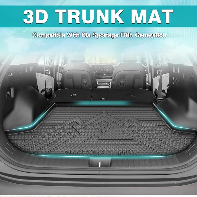 Mixsuper Cargo Liner for Kia Sportage 2023-2025 (No PHEV), Fit for 2026 EX, SX, LX, Trunk Mat for Sportage Accessories Rear Cargo Mat Trunk Liner Black