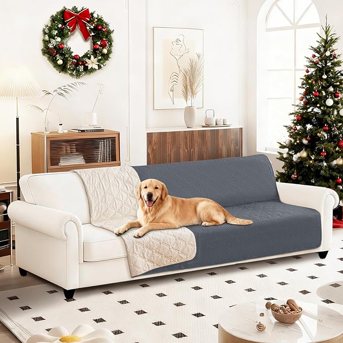 CYCMACO Waterproof Couch Covers for Pets, Waterproof Dog Bed Cover, Anti-Slip Soft Dog Blankets, Couch Cover for Dogs Washable, Pet Blanket for Puppy Large Dogs Cat (82x102 Inch, Dark Grey)