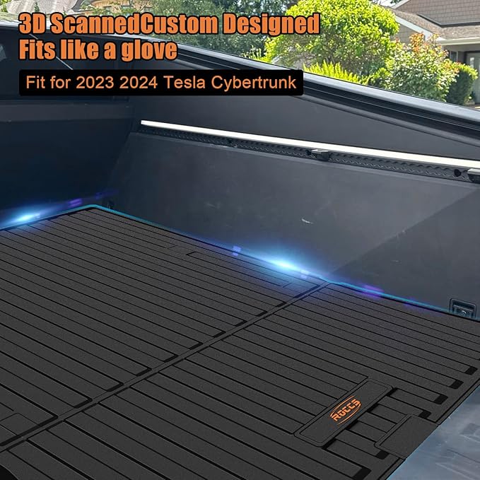 Truck Bed Mat Compatible with Cybertruck 2025 2024 Bed Mat TPE Heavy Duty Cargo Liner All Weather Protection Bed Liner Cargo Liner Accessories