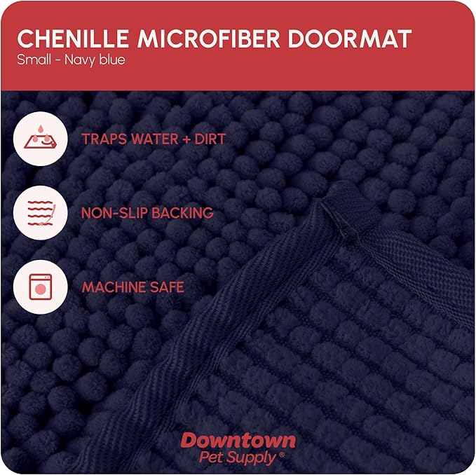 My Doggy Place Dog Mud Mat, 18" x 24" Charcoal – Thick Microfiber Entry Rug for Snow, Mud & Salt – Absorbent, Quick-Dry, Washer-Safe & Non-Slip, Small