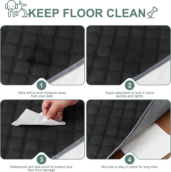 Eterish Reusable Washable Pee Pads for Dogs Large/Extra Large 36'' x 41'' 2 Pack, Absorbent Pet Puppy Dog Training Pads Non-Slip, Waterproof Whelping Potty Pads for Dogs Leak-Proof