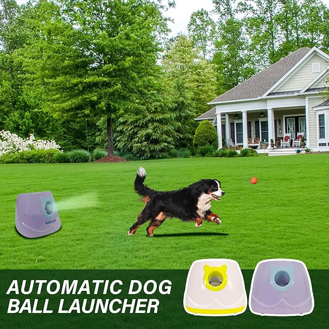 Dog Ball Throwing Machine for Small to Medium Sized Dogs, Dog Interactive Toy Pet Ball Launcher with Balls (Yellow with Remote Contro)