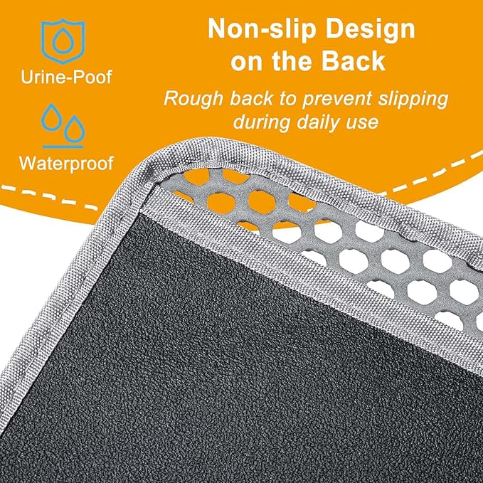 Cat Litter Mat Litter Trapping Mat,Cat Litter Box Mat for Floor 32"x22", 2 Layer Llitterbox Mats for Pet kitty,Litter Rug Catcher,Waterproof Urine Proof, Clean Easily, Collapsable, Medium