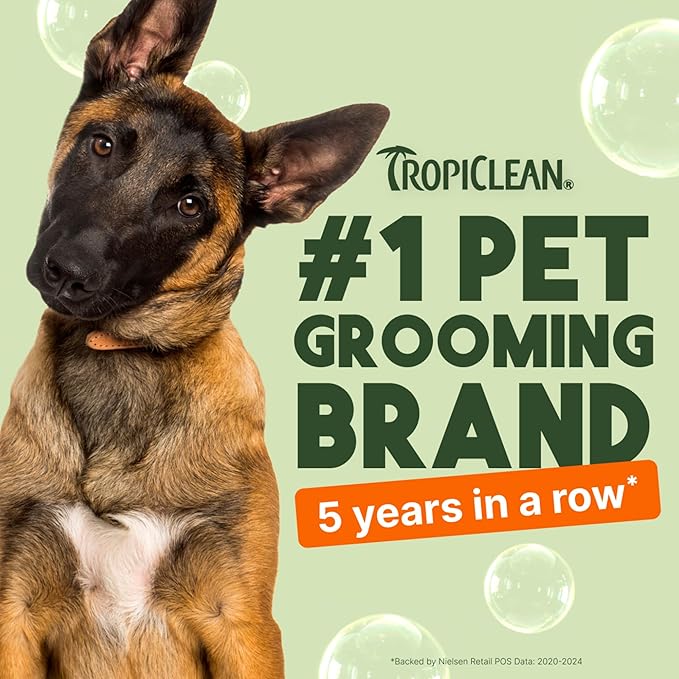 TropiClean Citrus Flea & Tick Shampoo for Dogs, Soothing Bite Relief, Fresh Citrus Scent, Made in the USA, 20oz.