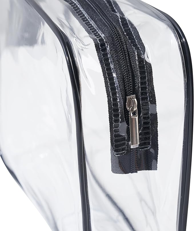 PALTERWEAR Clear Zippered Toiletry & Makeup Bags – 3-Pack Multipurpose Organizer Pouches for Travel, Cosmetics (8x6x2.5 Inch) (Crystal Clear, 6 x 8 x 2.5 Inch)