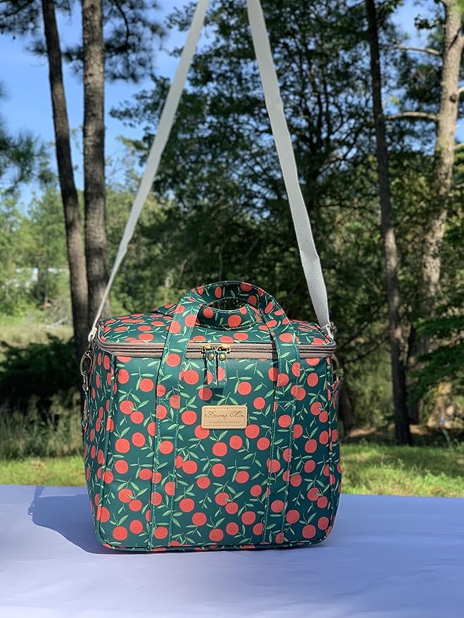 Kwang Min Insulated Insulated Cooler Bag,Reusable Large Lunch Bag for Women, Great for Outdoors,Camping,Party,Premium Quality,Adjustable Strap,Foldable