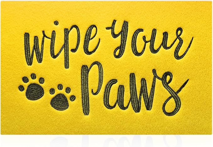 AAZZKANG Yellow Door Mat Outdoor Non Slip Funny Wipe Your Paws Doormat Large 36"x24" Ultra Absorb Mud Easy to Clean Dog Doormat for Front Door,Entry,Indoor