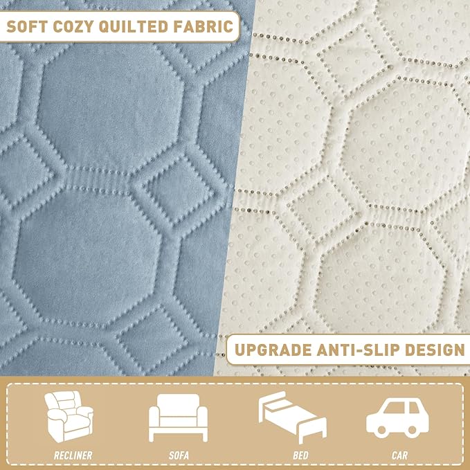 ZNSAYOTX Ultimate Cozy Blankets (68"x82") 100% Waterproof Bed Mat Blanket for Dog Pets, Couch Sofa Protector with Non-Slip Back Washable Durable, Pee Scratch Proof Easy to Clean (Grey Blue)