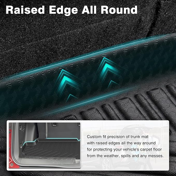 Mixsuper Cargo Liner for Chevrolet Traverse 2018-2023, Trunk Mat Behind The 3rd Row Seats, All Weather Cargo Mat for Chevy Traverse Rear Trunk Liner Black
