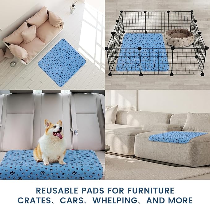 Washable Pee Pads for Dogs,2 Pack Extra Large 72"x72" Super Absorbent Reusable Puppy Pads,Non-Slip 100% Waterproof Dog Pee Pads,Pet Training Pads for Couch, Crate,Potty Training,Floor