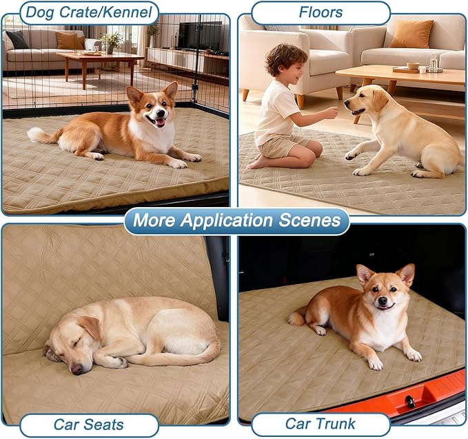 hyha Waterproof Dog Blanket, Reversible Pet Bed Blanket, Soft Sofa Couch Cover for Dogs Washable, Waterproof Pet Couch Covers for Sofa Puppy Cats Furniture Protector(68"x82", Camel/Beige)