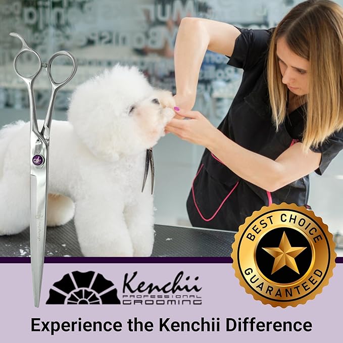 Kenchii Scorpion Dog Grooming Scissors, 9 Inch Straight Shears, Dog Scissors for Grooming, Professional Pet Grooming Scissors, Heavy Duty, Durable and Sharp